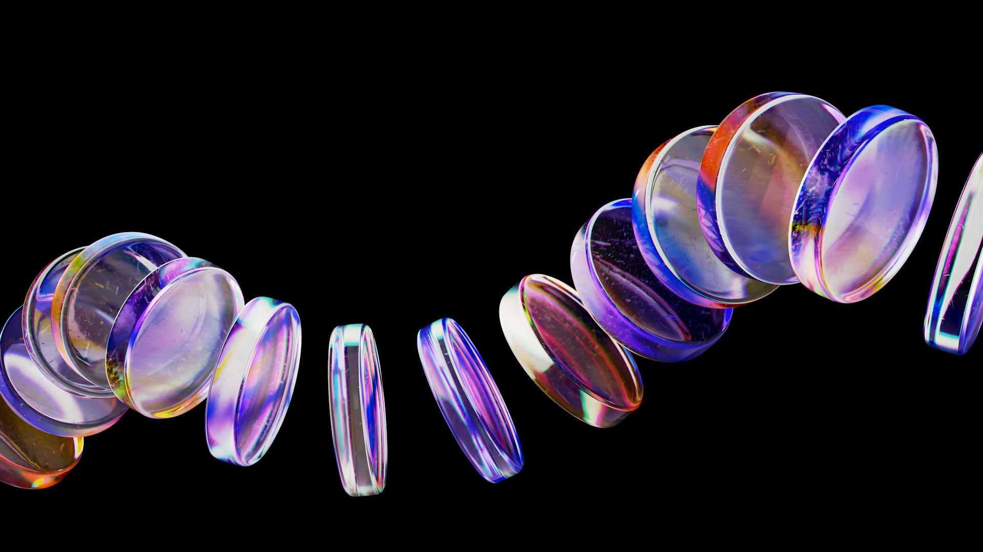 Abstract glass forms representing AI transformation