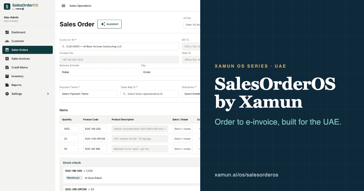 SalesOrderOS by Xamun: a 2.5-minute walkthrough